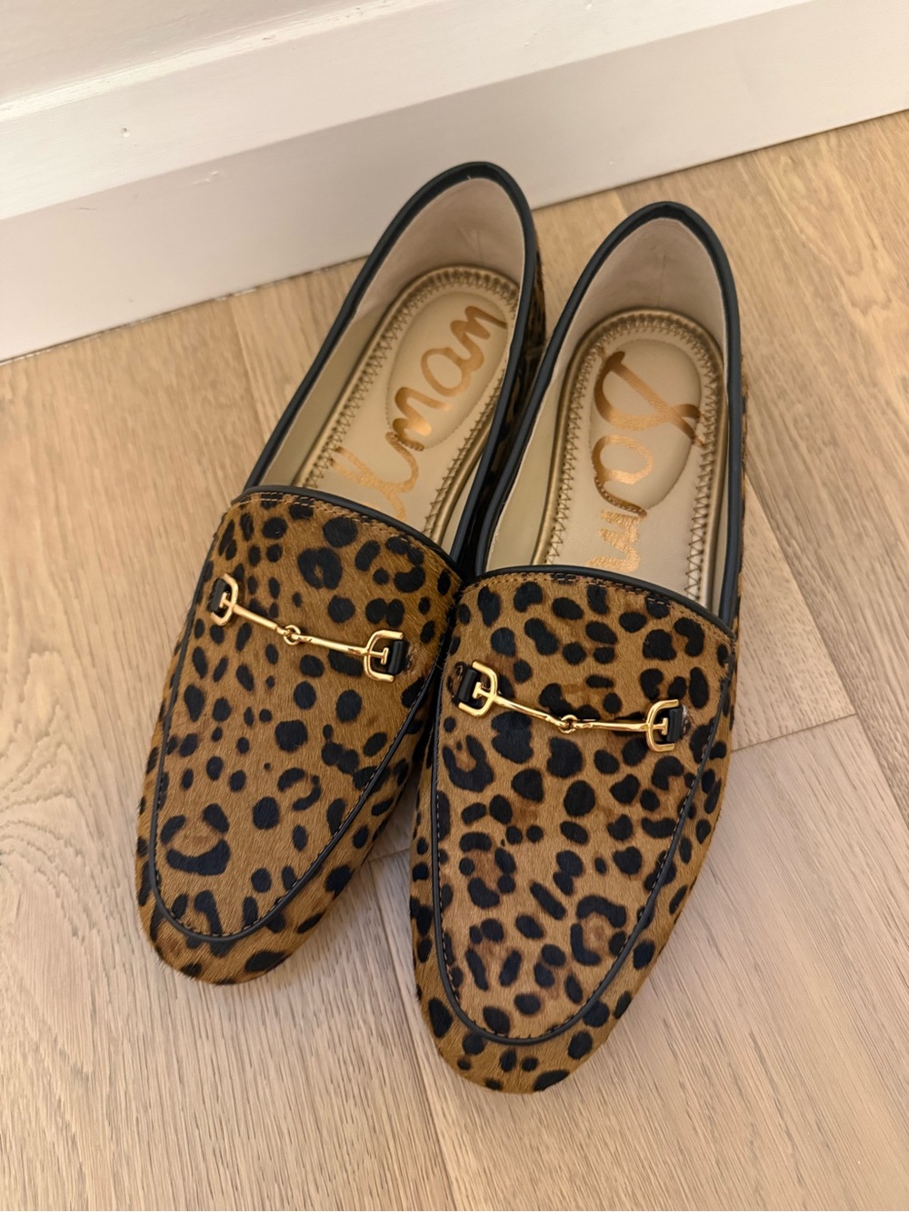 Sam Edelman Leopard Print Loafers with Gold Bit Detail - Women